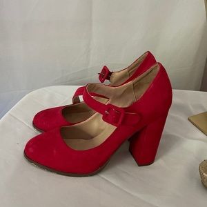 Red Buckle Heels